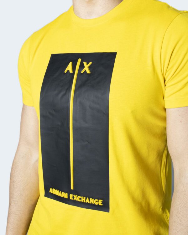 T-shirt Armani Exchange RUBBER LOGO Giallo - Foto 2