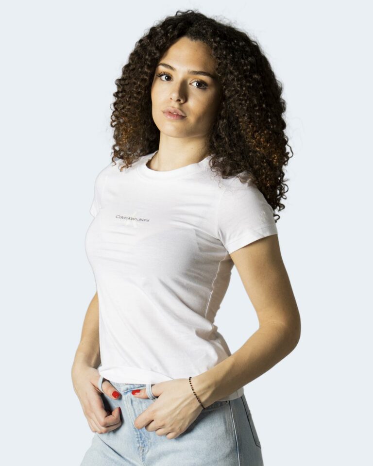 T-shirt Calvin Klein Jeans MONOGRAM LOGO SLIM T Bianco - Foto 1