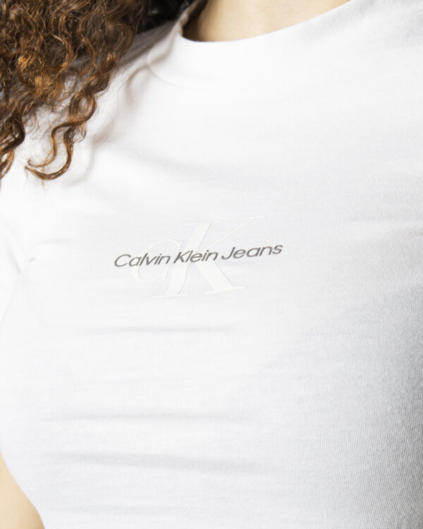 T-shirt Calvin Klein Jeans MONOGRAM LOGO SLIM T Bianco - Foto 3