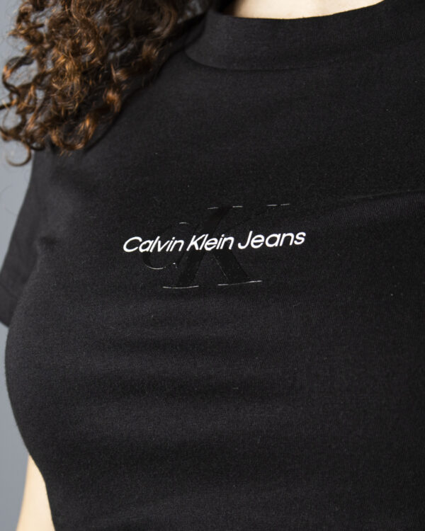 T-shirt Calvin Klein Jeans MONOGRAM LOGO SLIM T Black-White - Foto 3