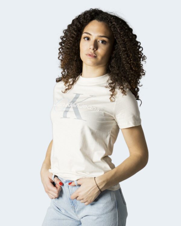 T-shirt Calvin Klein Jeans TWO TONE MONOGRAM RE J20J217711 Panna - Foto 1