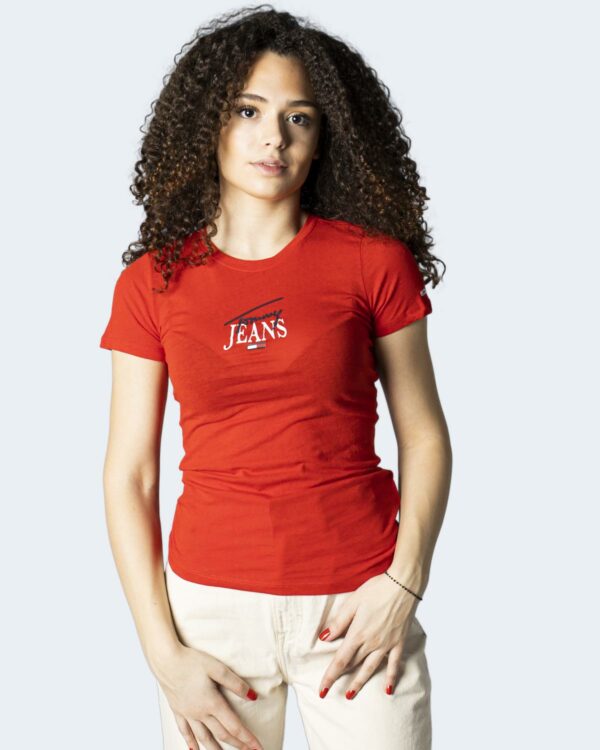 T-shirt Tommy Hilfiger Jeans TJW SKINNY ESSENTIAL Rosso - Foto 1