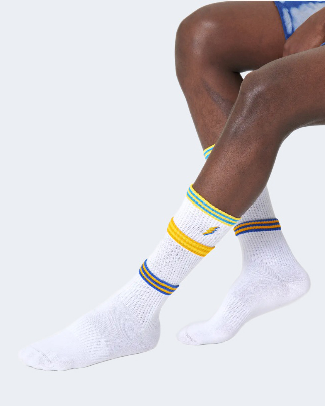 Calzini Happy Socks COLORS CUFF THIN CREW SOCK Bianco – 89954