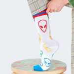Calzini Lunghi Happy Socks ALIEN THIN CREW SOCK Bianco - Foto 2