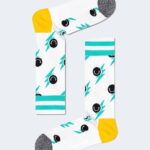Calzini Lunghi Happy Socks SMILE FLASH CREW SOCK Bianco - Foto 3