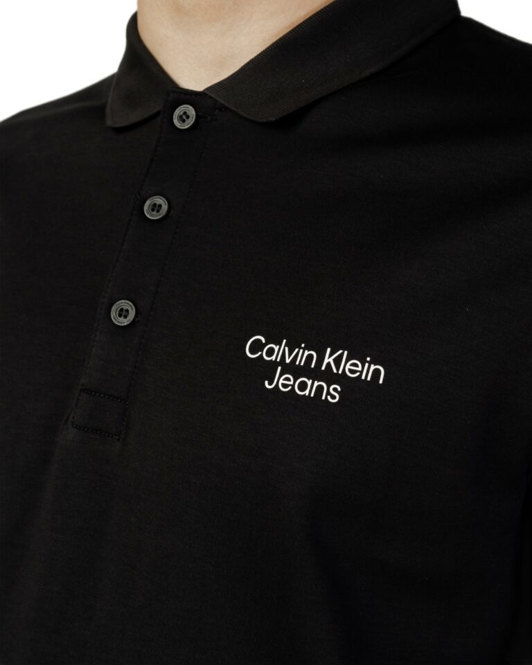 Polo manica corta Calvin Klein Jeans STACKED LOGO POLO Nero - Foto 2