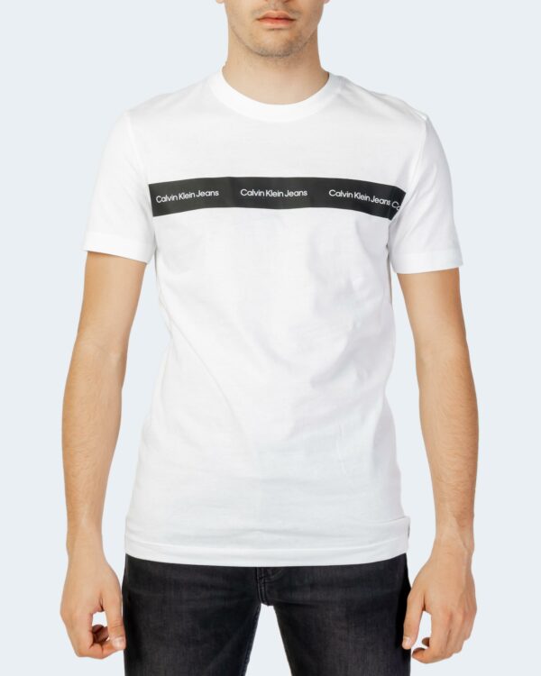 T-shirt Calvin Klein Jeans CONTRAST INSTIT STRI Bianco - Foto 1
