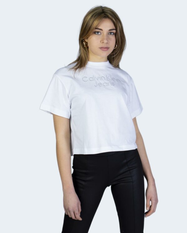 T-shirt Calvin Klein Jeans SILVER EMBROIDERY LO Bianco - Foto 1