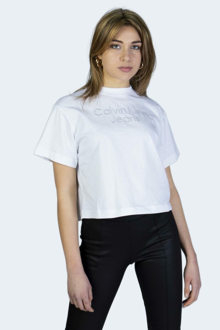T-shirt Calvin Klein SILVER EMBROIDERY LO Bianco – 80902