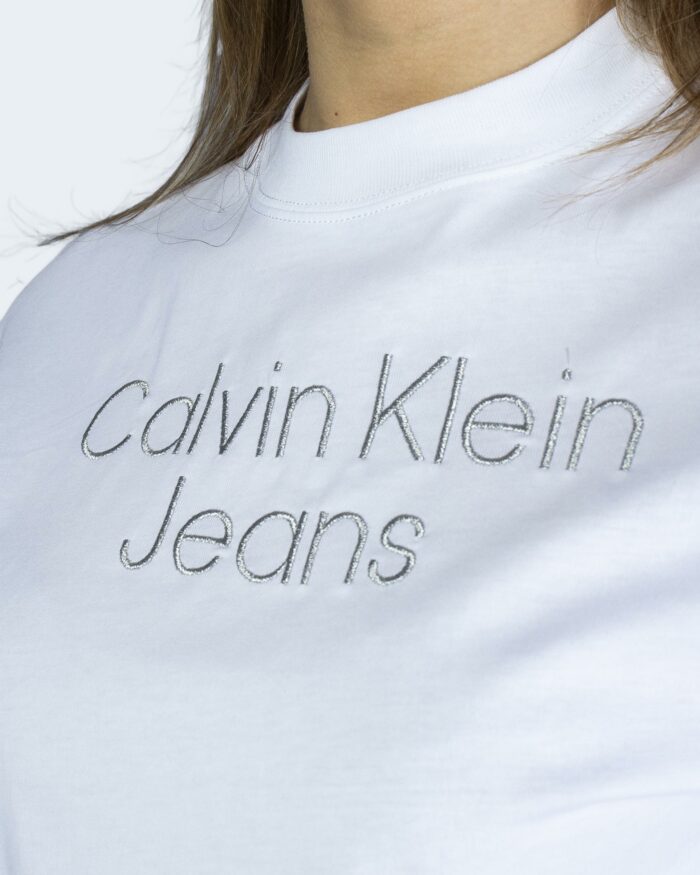 T-shirt Calvin Klein SILVER EMBROIDERY LO Bianco – 80902