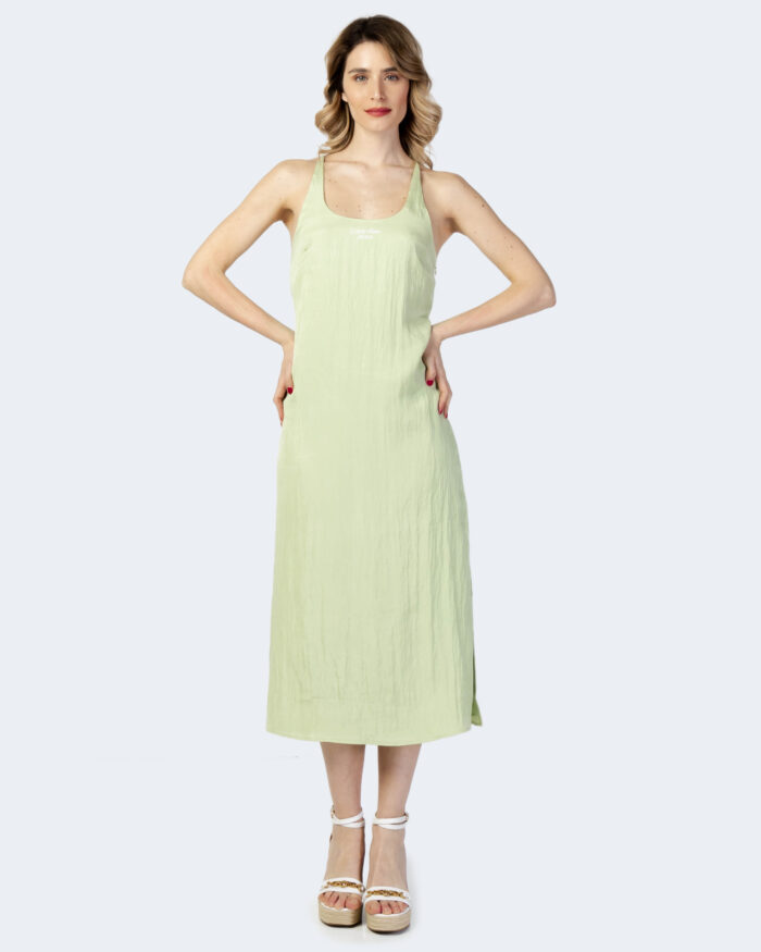 Vestito corto Calvin Klein GLAZED FABRIC MAXI D Verde – 80906