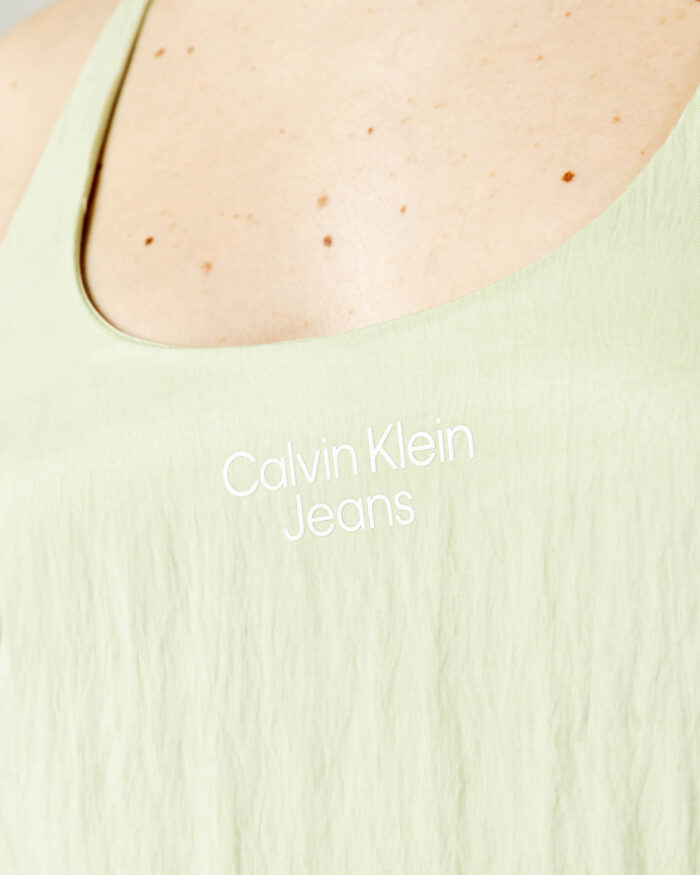 Vestito corto Calvin Klein GLAZED FABRIC MAXI D Verde – 80906