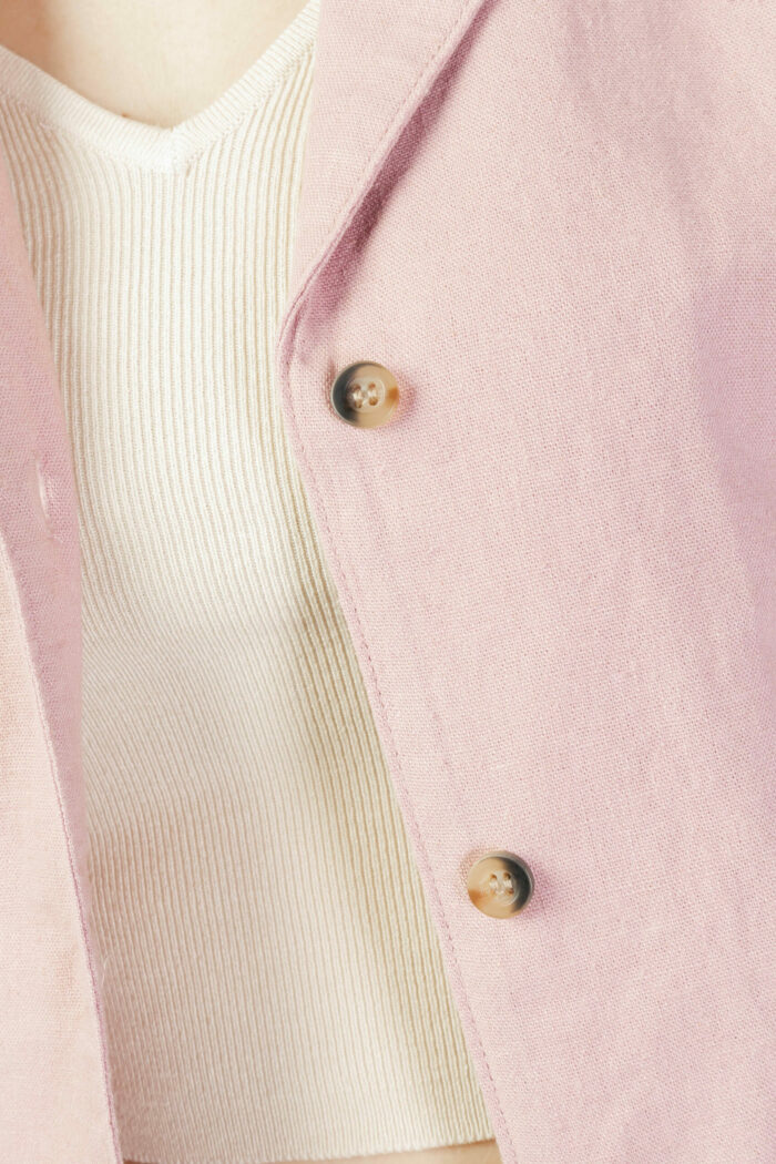 Camicia manica corta Jacqueline De Yong JDYSAY S/S SHORT LINEN SHIRT WVN Rosa – 90874