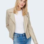 Giacchetto Only NOOS - ONLGEMMA FAUX LEATHER BIKER OTW NOOS Beige - Foto 1