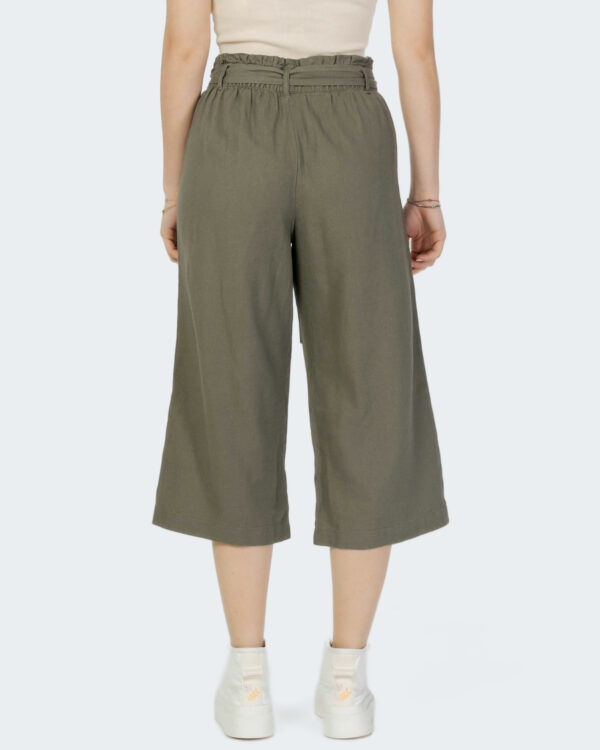 Pantaloni cropped Jacqueline de Yong JDYSAY MW LINEN CROPPED PANT WVN Verde Oliva - Foto 3