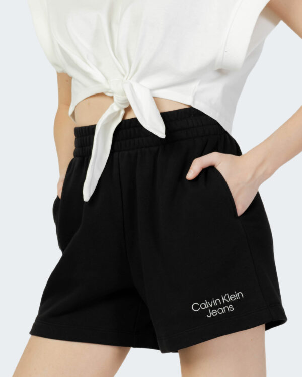 Shorts Calvin Klein Jeans EMBROIDERY WIDE SWEA Nero - Foto 1