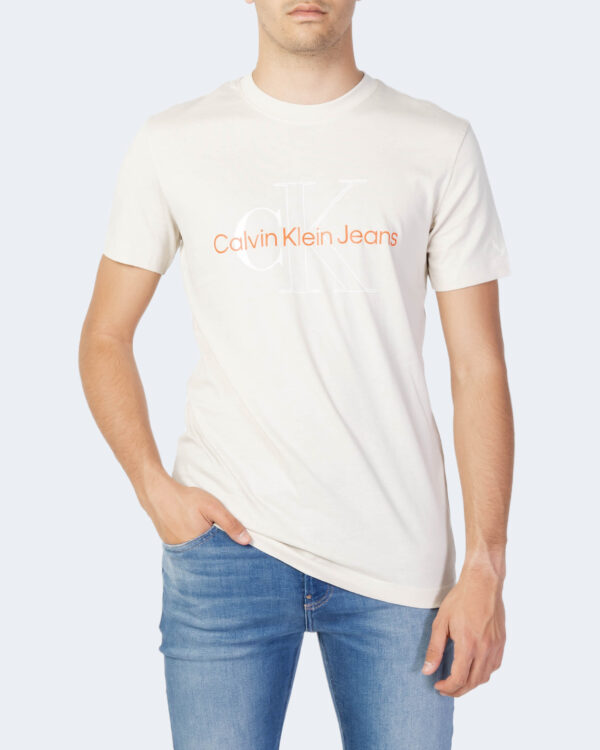 T-shirt Calvin Klein Jeans TWO TONE MONOGRAM TE Beige - Foto 1
