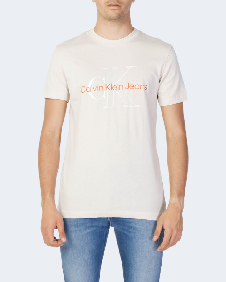 T-shirt Calvin Klein Jeans TWO TONE MONOGRAM TE Beige - Foto 4
