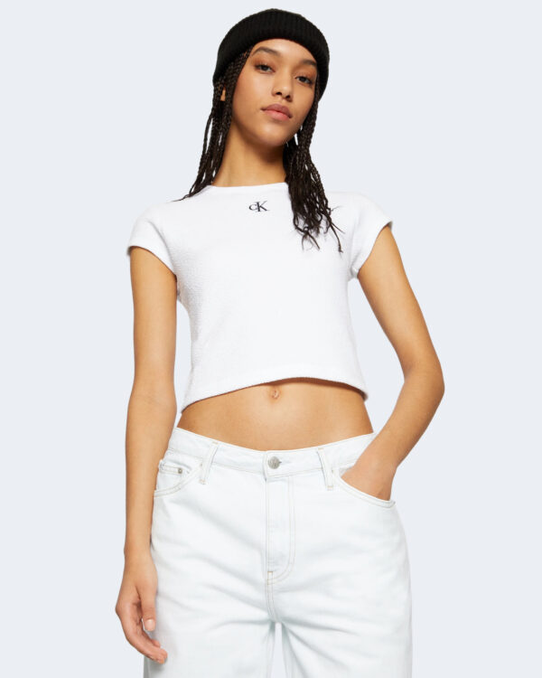 T-shirt Calvin Klein Jeans SLUB RIB FITTED TEE Bianco - Foto 1