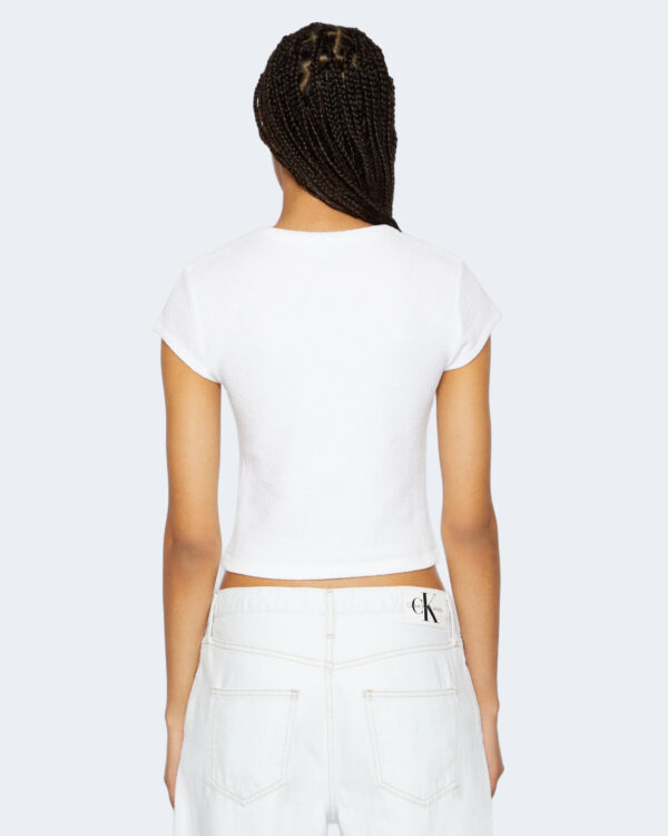 T-shirt Calvin Klein Jeans SLUB RIB FITTED TEE Bianco - Foto 4