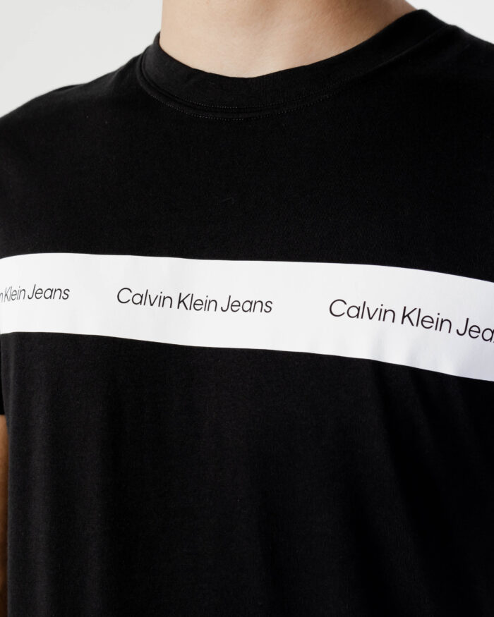 T-shirt Calvin Klein CONTRAST INSTIT STRI Nero – 80895