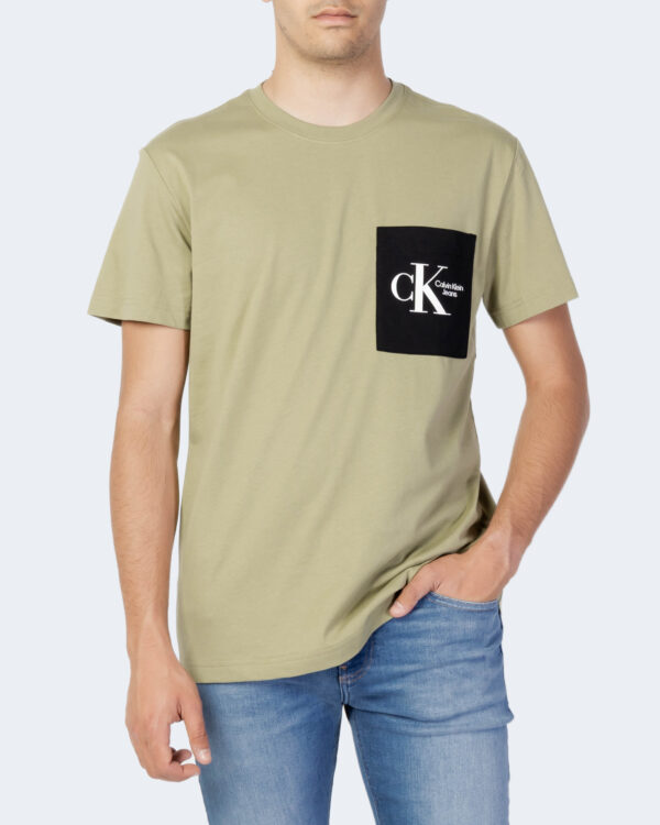 T-shirt Calvin Klein Jeans DYNAMIC CK CONTRAST Verde Oliva - Foto 1