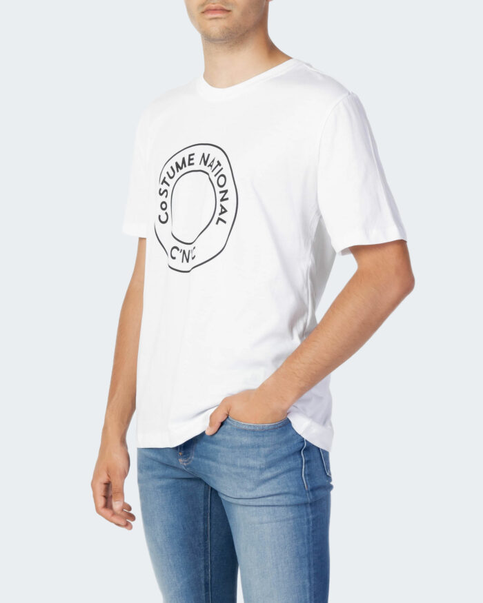 T-shirt Cnc Costume National STAMPA LOGO TONDO Bianco – 88561