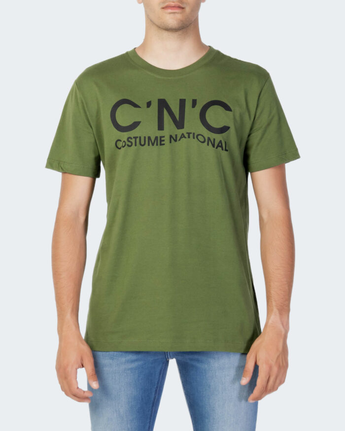 T-shirt Cnc Costume National LOGO FRONTALE Verde – 88560