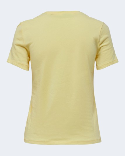 T-shirt Only ONLKITA REG S/S FLOWER TOP BOX JRS Giallo – 80693
