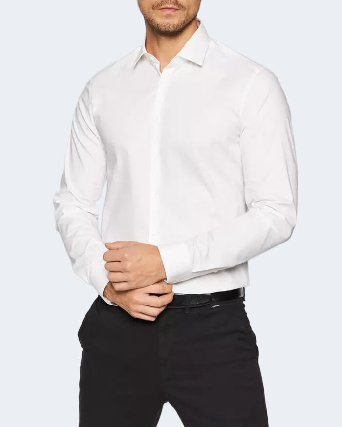 Camicia manica lunga Calvin Klein POPLIN STRETCH SLIM SHIRT Bianco – 86553