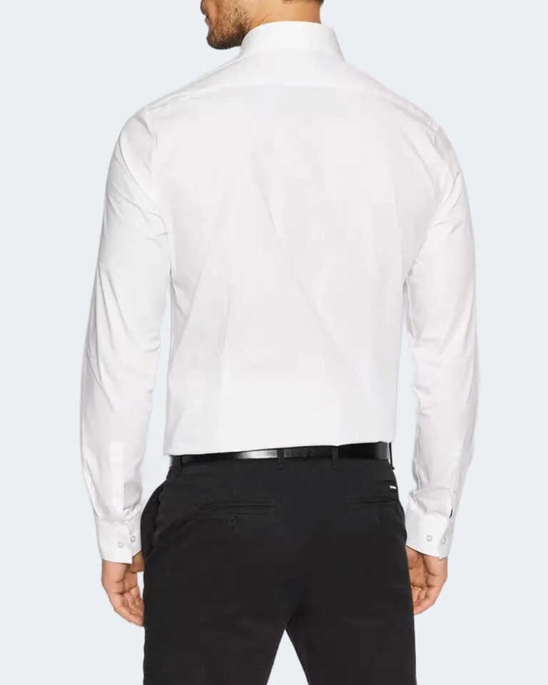 Camicia manica lunga Calvin Klein Jeans POPLIN STRETCH SLIM SHIRT Bianco - Foto 3