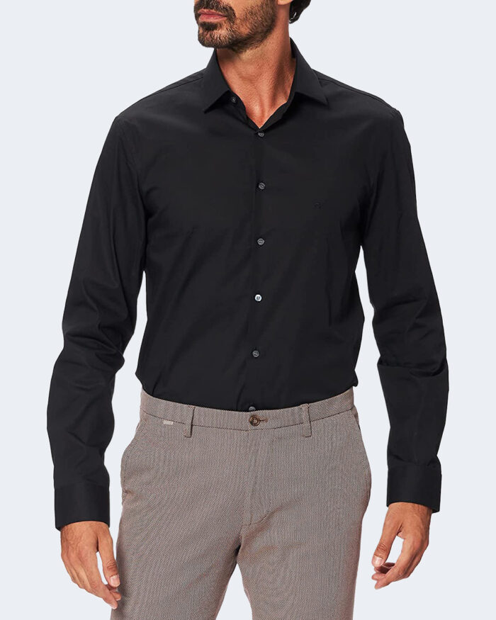 Camicia manica lunga Calvin Klein POPLIN STRETCH SLIM SHIRT Nero – 86553