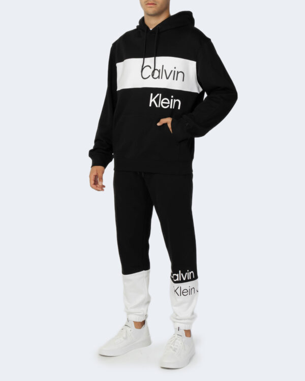 Felpa con cappuccio Calvin Klein Jeans INSTITUTIONAL BLOCKI Nero - Foto 5