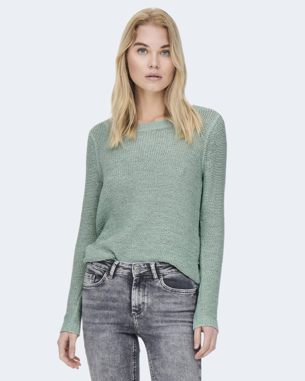 Maglione Only ONLGEENA XO L/S PULLOVER KNT NOOS Verde ice - Foto 4