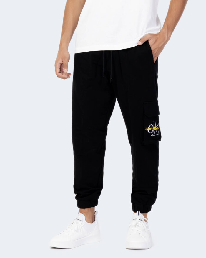 Pantaloni sportivi Calvin Klein TWO TONE MONOGRAM HW Nero – 81186