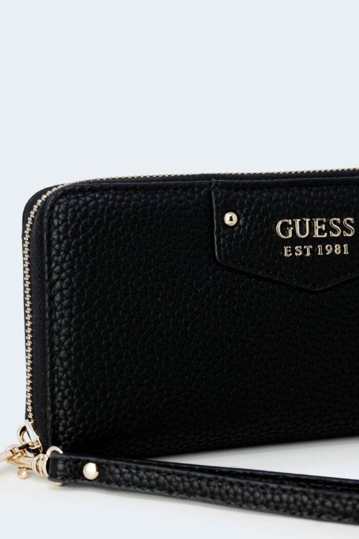 Portafoglio grande Guess ECO BRENTON SLG LRG ZIP AROUND Nero