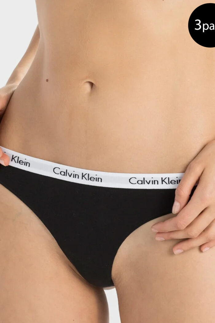 Slip e perizoma Calvin Klein Underwear THONG 3PK Nero – 90893