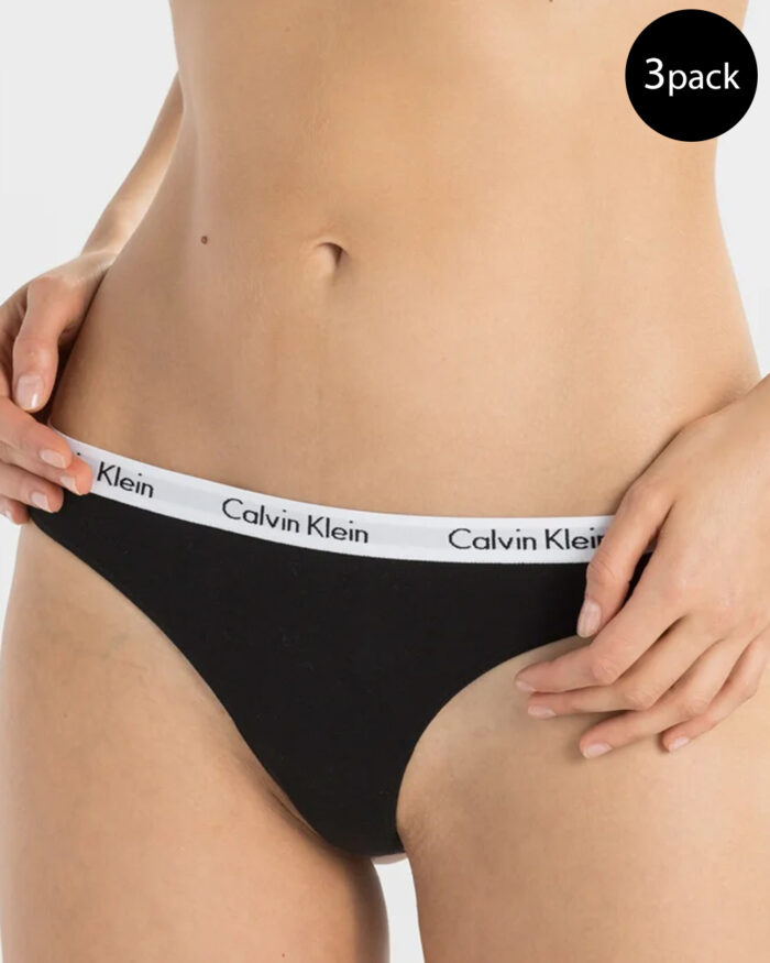 Slip e perizoma Calvin Klein Underwear THONG 3PK Nero – 90893