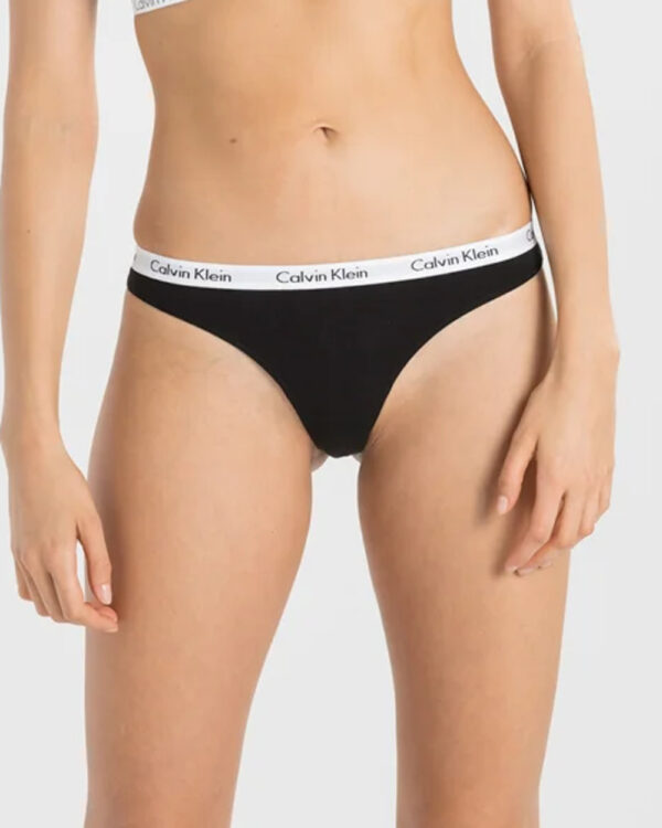 Slip e perizoma Calvin Klein Underwear THONG 3PK Nero - Foto 3