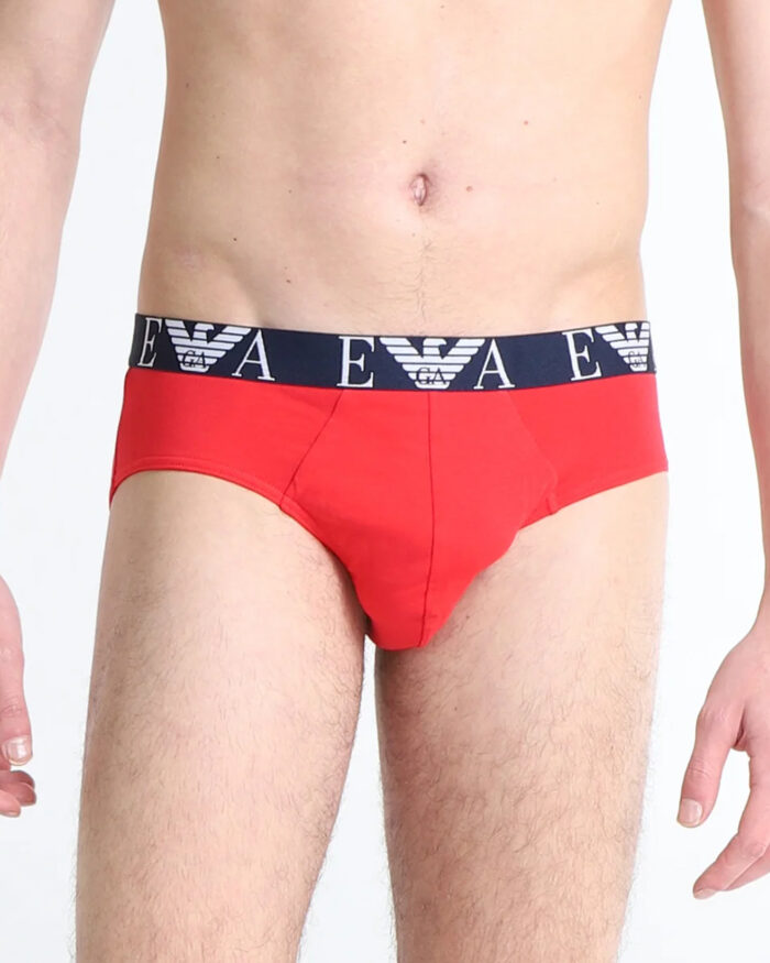 Slip Emporio Armani Underwear 3 PACK BRIEF Rosso – 87881