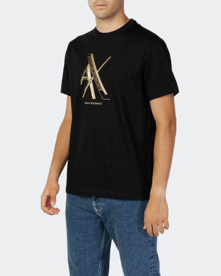 T-shirt Armani Exchange BIG LOGO Black gold - Foto 1