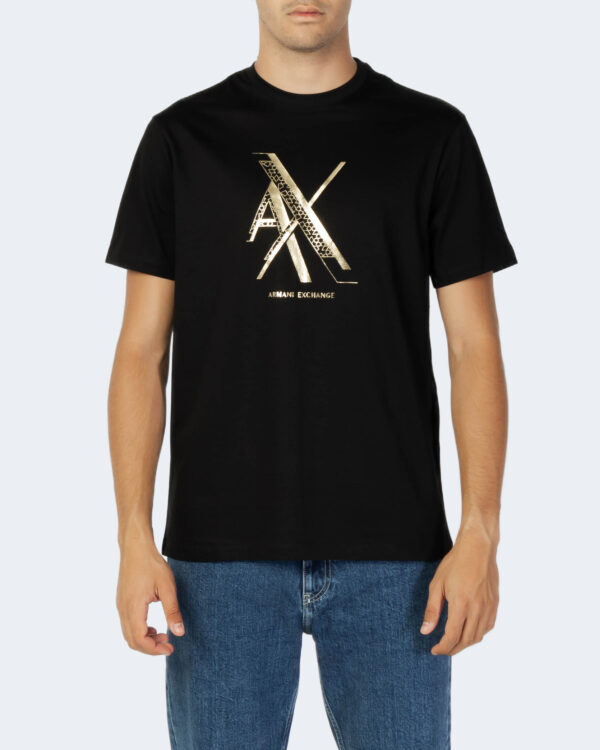 T-shirt Armani Exchange BIG LOGO Black gold - Foto 3