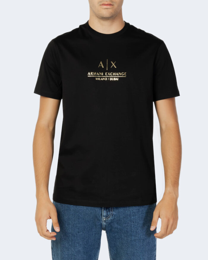 T-shirt Armani Exchange GOLDEN LOGO Black gold – 92086