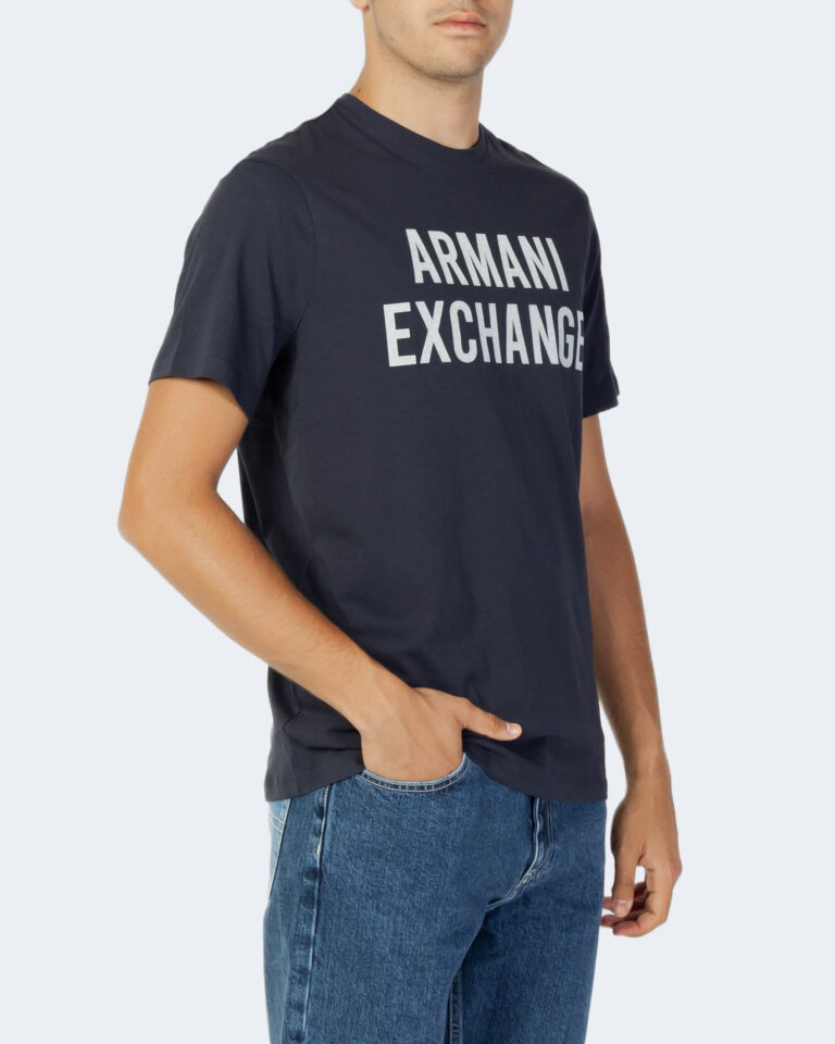 T-shirt Armani Exchange RUBBER LOGO Blue scuro - Foto 1