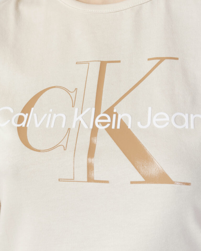 T-shirt Calvin Klein Jeans GLOSSY MONOGRAM SLIM Beige - Foto 2