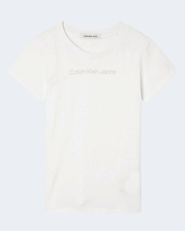 T-shirt Calvin Klein Jeans SHRUNKEN INSTITUTION Bianco - Foto 4