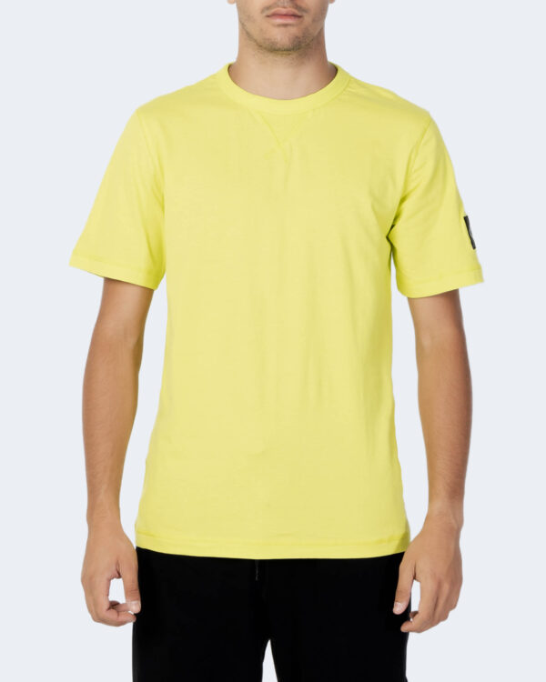 T-shirt Calvin Klein Jeans MONOGRAM SLEEVE Giallo lime - Foto 1