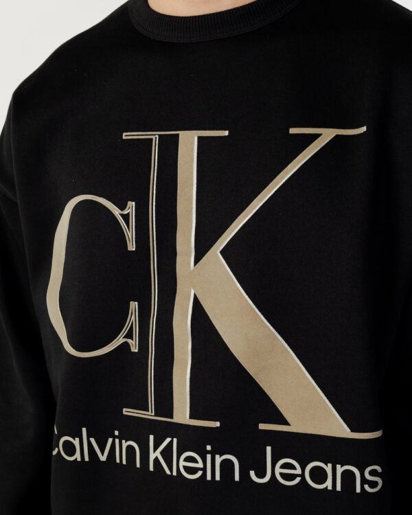 Felpa senza cappuccio Calvin Klein Jeans HIGH SHINE CK INSTIT Nero - Foto 2