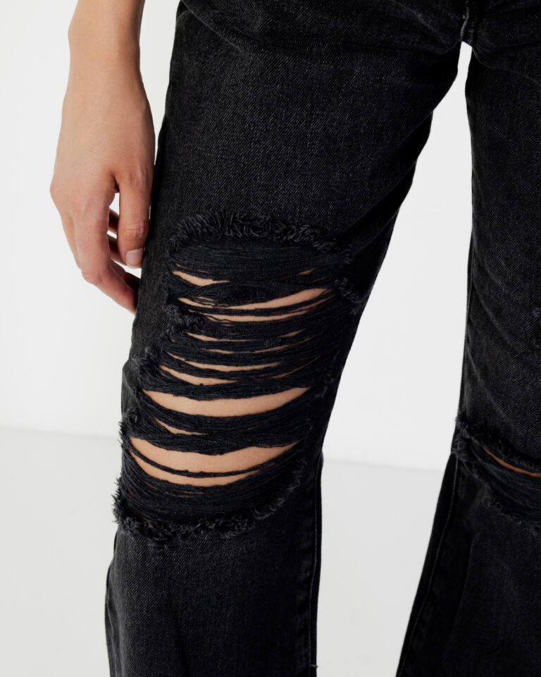 Jeans slim Only ONLCAMILLE  EX HW WIDE DEST BL JNS DOT - 15263461 Nero - Foto 5