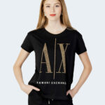 T-shirt Armani Exchange LOGO BORCHIE Nero - Oro - Foto 1